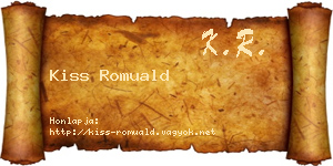 Kiss Romuald névjegykártya