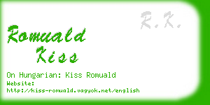 romuald kiss business card